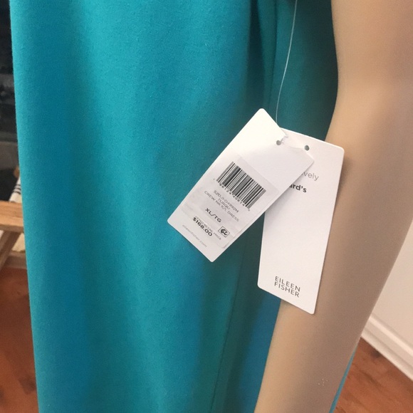 Eileen Fisher Turquoise Crew Neck Dress Size XL - Picture 6 of 7